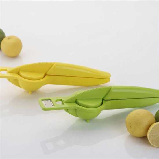 Beezy Plastic Hand Juicer ABS Plastic Lemon Squeezer Cum Opener, Green Lime Squeezer or Citrus Press Juicer Cum Bottle Opener  (Green Pack of 1)