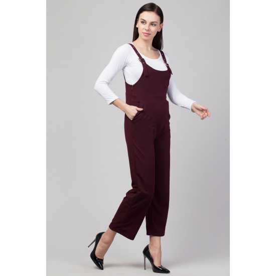 Stylish & Trendy Maroon Dungaree for Girls/Women