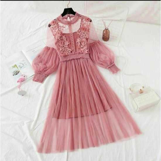 Classic Designer Pink Dress for Girls/Women Classic Designer Pink Dress for Girls/Women