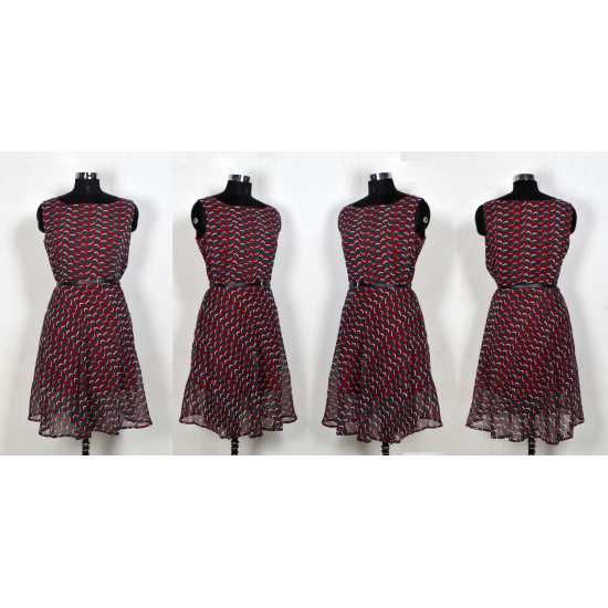 Strawberry Maroon Exclusive Designer Elegant Look Frock Strawberry Maroon Exclusive Designer Elegant Look Frock