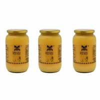 GAVYAMART Indian Cow's Pure Desi Ghee | Oldest Indian Bread Kankrej Cow's A2 Ghee Glass Jar | Pure, Natural & Healthy | Lab Tested (1 Ltr, Pack of 3) 