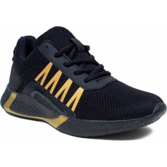 Glowlife New Stylish Light weight Black Sport shoes for Men's & Boys