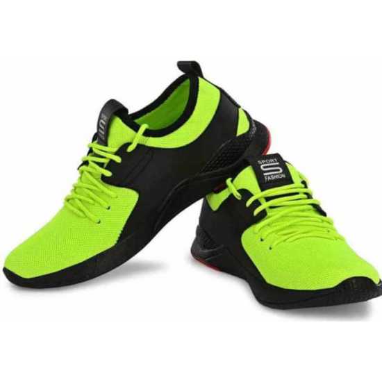 GlowLife Mesh Light Weight Green Sports Shoe for Men's & Boys