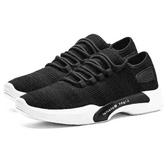 GlowLife Mesh Light Weight Black Sports Shoe for Men's & Boys