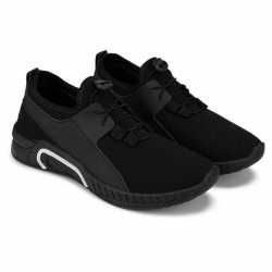 GlowLife Mesh Light Weight Black Sports Shoe for Men's & Boys