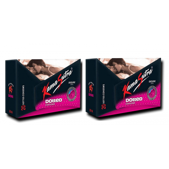 Kama Sutra Dotted Condoms (20 Condom) - Pack of 2 Box Kama Sutra Dotted Condoms (20 Condom) - Pack of 2 Box