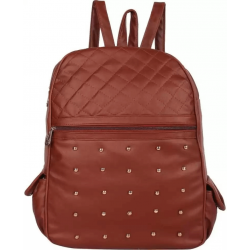 Brown PU Leather Backpack for Laptop