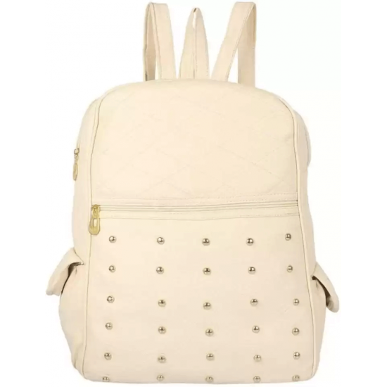 White PU Leather Backpack for Laptop