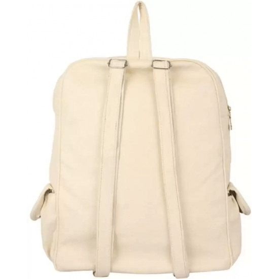 White PU Leather Backpack for Laptop