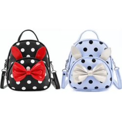 PU Leather Backpack for School Student (Combo Offer - Black & Sky Blue)