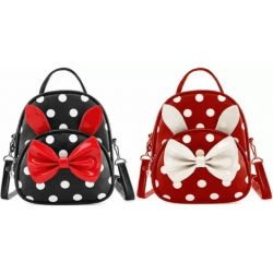 PU Leather Backpack for School Student (Combo Offer - Black & Red)