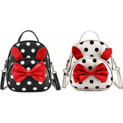 PU Leather Backpack for School Student (Combo Offer - Black & White)