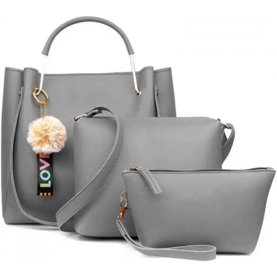 Women Grey Messenger Bag (Pack of 3) Women Grey Messenger Bag (Pack of 3)
