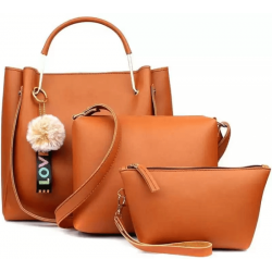 Women Tan Messenger Bag (Pack of 3) Women Tan Messenger Bag (Pack of 3)