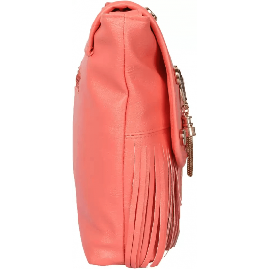 Pink Women PU Sling Bag