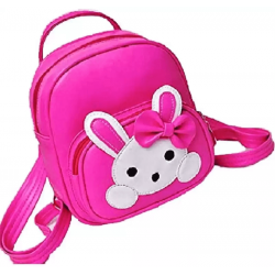 Pink PU Leather Backpack for School Student 