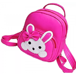 Pink PU Leather Backpack for School Student 