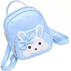 Blue PU Leather Backpack for School Student 