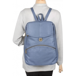 Blue PU Leather Backpack for Laptop & I Pad Blue PU Leather Backpack for Laptop & I Pad