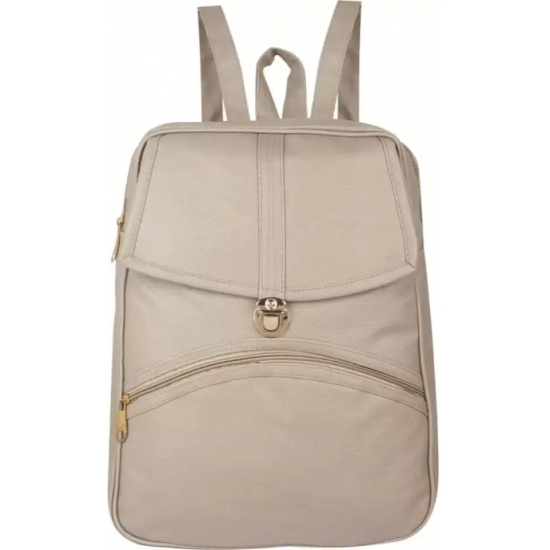 Grey PU Leather Backpack for Laptop & I Pad