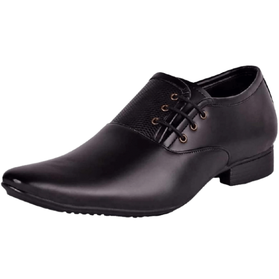 BOGGYCO Synthetic Faux Leather Lace Up Shoe For Men (Black) BOGGYCO Synthetic Faux Leather Lace Up Shoe For Men (Black)