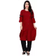 Women Solid Rayon A-line Kurti (Maroon) Women Solid Rayon A-line Kurti (Maroon)