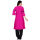 Women Solid Rayon A-line Kurti (Pink) Women Solid Rayon A-line Kurti (Pink)