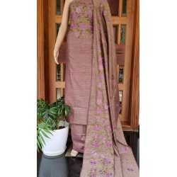 Fancy Embroidered Cotton Dupion Suit Piece