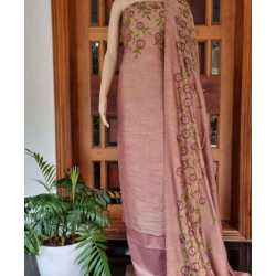 Fancy Embroidered Cotton Dupion Suit Piece