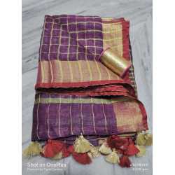 Linen by Linen Yarn Dye Checkered And Border Weaving Dupatta Linen by Linen Yarn Dye Checkered And Border Weaving Dupatta