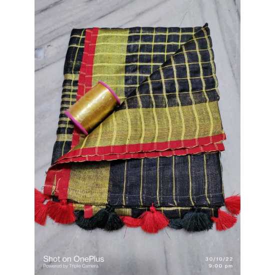 Linen by Linen Yarn Dye Checkered And Border Weaving Dupatta Linen by Linen Yarn Dye Checkered And Border Weaving Dupatta