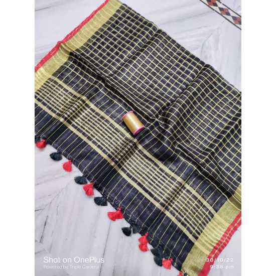 Linen by Linen Yarn Dye Checkered And Border Weaving Dupatta Linen by Linen Yarn Dye Checkered And Border Weaving Dupatta