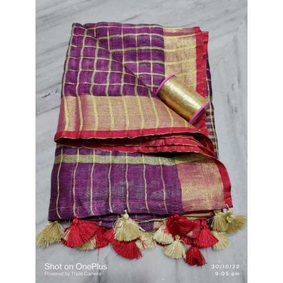 Linen by Linen Yarn Dye Checkered And Border Weaving Dupatta Linen by Linen Yarn Dye Checkered And Border Weaving Dupatta