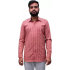 KMP Fashion Men Checkered Casual Red Shirt