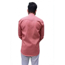 KMP Fashion Men Checkered Casual Red Shirt