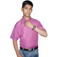 KMP Fashion Boys Regular Fit Solid Spread Collar Formal Shirt KMP Fashion Boys Regular Fit Solid Spread Collar Formal Shirt