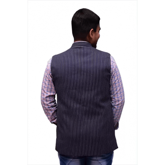 KMP Fashion Striped Men Waistcoat