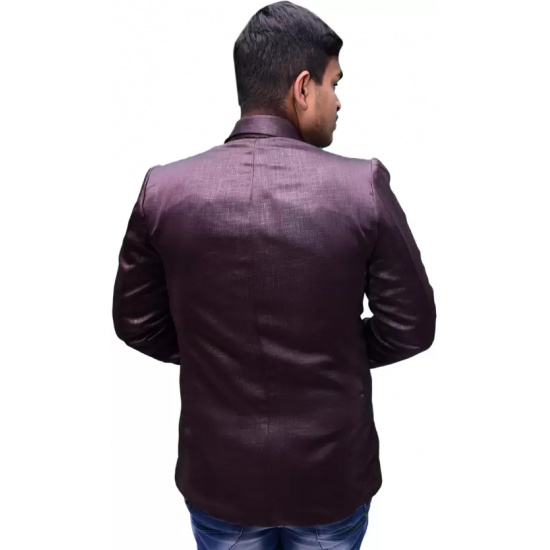 KMP Fashion Self Design Single Breasted Casual Men Blazer (Brown)