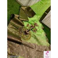 New Fancy Jacquard Zari Weaving Banarasi Organza Kora Silk Saree New Fancy Jacquard Zari Weaving Banarasi Organza Kora Silk Saree