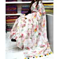 Pure Linen Digital Print Saree