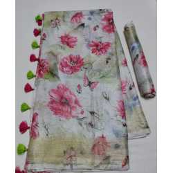 Pure Linen Digital Print Saree Pure Linen Digital Print Saree