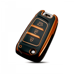 TPU Key Cover Compatible with HYUNDAI Verna Kona Electric- (Black)