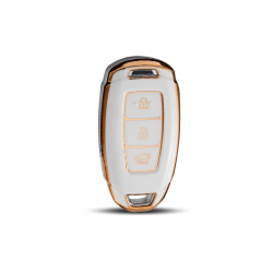 TPU Key Cover Compatible with HYUNDAI Verna Kona Electric 2ND- (White)