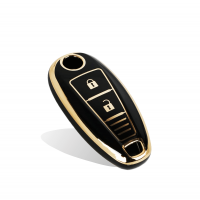 TPU Key Cover Compatible with SUZUKI Baleno Ciaz Ignis S-Cross Vitara Brezza- (Black)