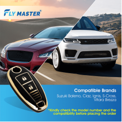 TPU Key Cover Compatible with SUZUKI Baleno Ciaz Ignis S-Cross Vitara Brezza- (Black) TPU Key Cover Compatible with SUZUKI Baleno Ciaz Ignis S-Cross Vitara Brezza- (Black)