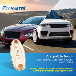 TPU Key Cover Compatible with SUZUKI Baleno Ciaz Ignis S-Cross Vitara Brezza- (White) TPU Key Cover Compatible with SUZUKI Baleno Ciaz Ignis S-Cross Vitara Brezza- (White)