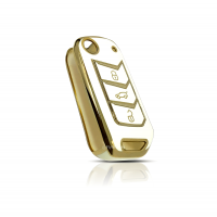 TPU Key Cover Compatible with MAHINDRA Bolero 2020+ Marrazo Scorpio 2019+ Thar 2020+ TUV 300 Plus- (White)
