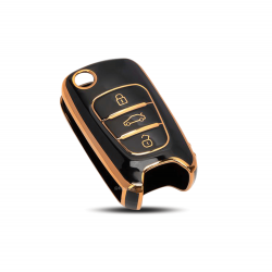TPU Key Cover Compatible with HYUNDAI Elantra Old I-10 I-20 Verna Fludic- (Black)