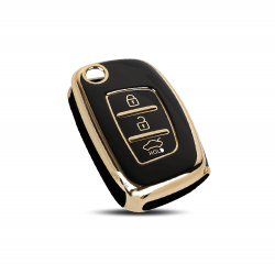 TPU Key Cover Compatible with HYUNDAI I-20 Xcent Verna- (Black)
