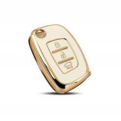TPU Key Cover Compatible with HYUNDAI I-20 Xcent Verna- (White)